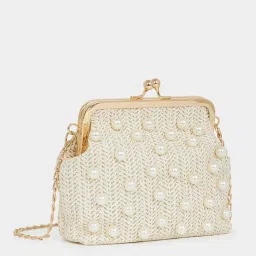 Styli White Textured Clutch image 3