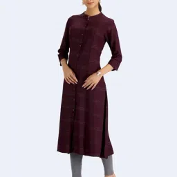 Cotton Culture Purple Cotton Striped Kurta image 5