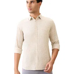 Parx Brown Cotton Slim Fit Printed Casual Shirt-picture-28