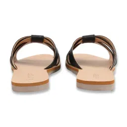 Ginger by Lifestyle Women's Black Cross Strap Sandals image 4