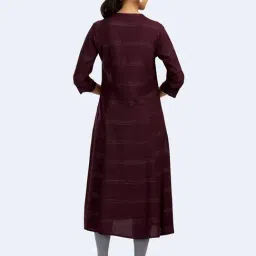 Cotton Culture Purple Cotton Striped Kurta image 2