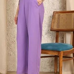 CORSICA Women Relaxed High-Rise Easy Wash Pleated Trousers image 4