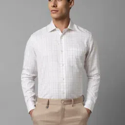 Louis Philippe Permapress White Cotton Regular Fit Checks Shirt-picture-19