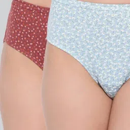 Lyra Assorted Color Cotton Printed Hipster Panties - Pack Of 2 image 2