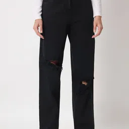 Orchid Blues Women Flared High-Rise Slash Knee Jeans-image-30