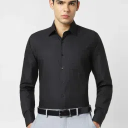 Van Heusen Black Cotton Slim Fit Shirt-image-76