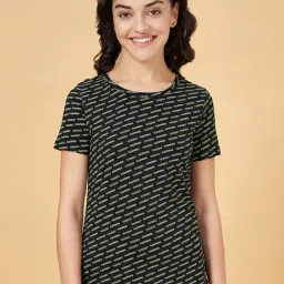 Ajile by Pantaloons Black Cotton Printed Sports T-Shirt-image-59