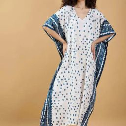 The Kaftan Company White Printed Kaftan-picture-42