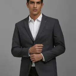 Louis Philippe Grey Slim Fit Texture Blazer-picture-33