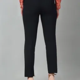 Cantabil Navy Cotton Lycra Regular Fit Mid Rise Trousers image 2