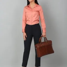 Cantabil Navy Cotton Lycra Regular Fit Mid Rise Trousers image 4