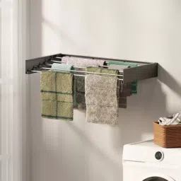 Ebco Wall Mounted Folding Drying Rack Size 800x400 mm and Anthracite Finish, WMDR image 5