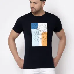 Red Tape Navy Cotton Regular Fit Printed T-Shirt-image-4