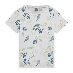 Puma Kids Brand Logo Printed Pure Cotton T-shirt-image-61