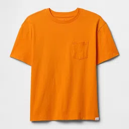 GAP Kids Boys Drop-Shoulder Sleeves Pocket Pure Cotton T-Shirt-image-77