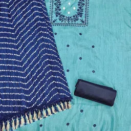 KALINI Floral Embroidered Sequinned Unstitched Dress Material-image-87