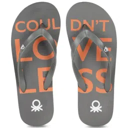 United Colors of Benetton Grey & Orange Flip Flops-image-66