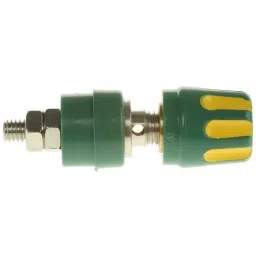 hirschmann test and measurement HIRSCHMANN AND MEASUREMENT 35A Green Yellow 27 mm With Brass Contacts Nickel Plated-8 Hole, 930103188 image 2