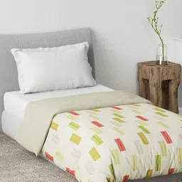 DDecor Yellow & White Geometric Printed Summer 150 GSM Single Bed Dohar image 2