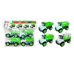 Sanjary Friction-Powered 4 PC Sanitation Truck with Trash Bin, Recycling Garbage Truck Toys for Kids-Color & Design May Vary-picture-40