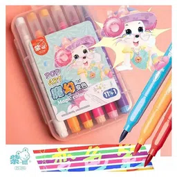 Asera Magic Color Changing Pens for Kids 11+1 Scented Colored Pens with Brush Tip | Birthday Return Gift & Art Supplies-picture-13