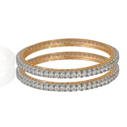 RATNAVALI JEWELS Set Of 2 Gold-Plated AD-Studded Bangles image 5