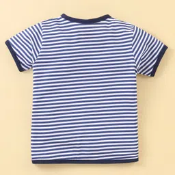 Ohms Single Jersey Knit Half Sleeves  Night Suits Striped & Light House Print Pack Of 2 - Red & Navy Blue image 3