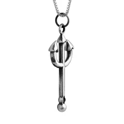 GIVA 925 Silver Rhodium-Plated Contemporary Oxidised Pendant with Chain image 4