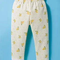 ToffyHouse Knitted Full Sleeves Co-ords Night Suit With Floral Print - White image 4