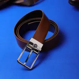 Louis Philippe Black Leather Solid Reversible Belt for Men-picture-41