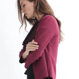 RAREISM Pink Polyester Solid Long Sleeves Jacket image 3