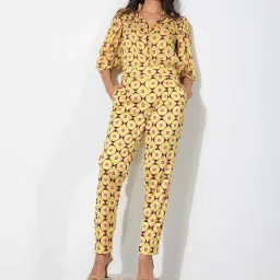 RAREISM Yellow Polyester Printed Trousers image 3