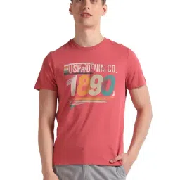 U.S. Polo Assn. Coral Muscle Fit Printed Cotton Crew T-Shirt-image-42