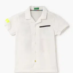 United Colors of Benetton Kids White Cotton Printed Shirt-picture-27