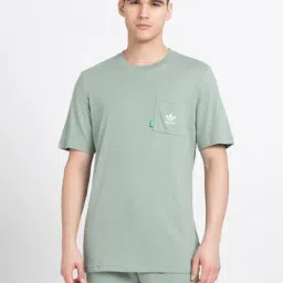 Adidas Originals Essentials Green Regular Fit Crew T-Shirt-picture-13
