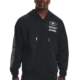 Under Armour Black Regular Fit Printed Hooded Sweatshirt-image-96