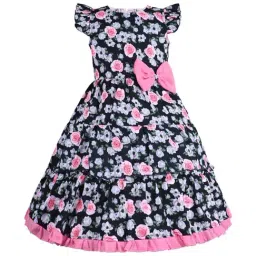 Wish Karo Kids Black Floral Frock-image-81