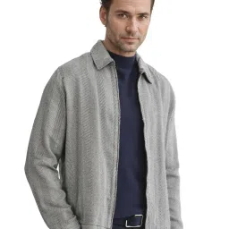 Rare Rabbit Black Regular Fit Stripes Shaket image 3