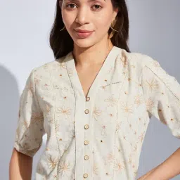 Latin Quarters Beige Regular Fit Printed Shirt image 4