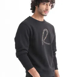Rare Rabbit Black Regular Fit Graphic Sweatshirt image 3