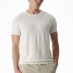 Jack & Jones White Cotton Regular Fit Texture T-Shirt-picture-43