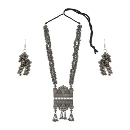Teejh Yodhika Black Necklace & Earring Set for Women image 3