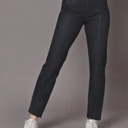 KASSUALLY Black Relaxed Fit Mid Rise Jeans-picture-16