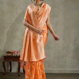 SOHINI NX Woven Design Zari Pure Cotton Handloom Banarasi Saree image 2