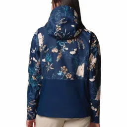 Columbia Womens Navy Blue Omni-Tech Hikebound Printed Rain Jacket image 3