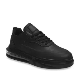 The White Pole Men's Black Casual Sneakers image 3