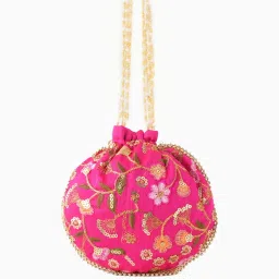 Gaurapakhi Pink Embroidered Potli image 3