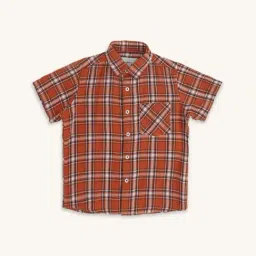 Pantaloons Junior Rust Cotton Chequered Shirt-picture-19