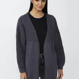 Forever 21 Dark Grey Full Sleeves Cardigan-picture-13