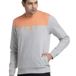 Park Avenue Blue Cotton Slim Fit Colour Block Sweatshirt image 3